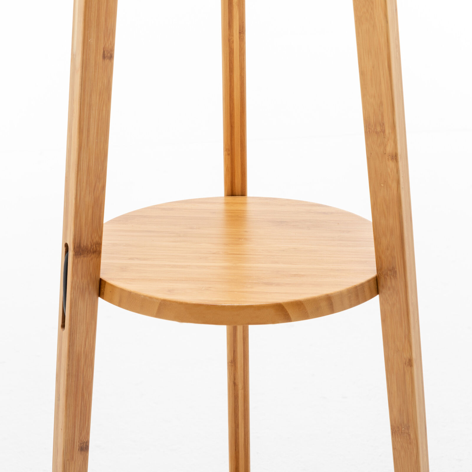 168cm Large Bamboo Wooden Tripod Floor Lamp Light Modern Linen Shade w Shelves Price