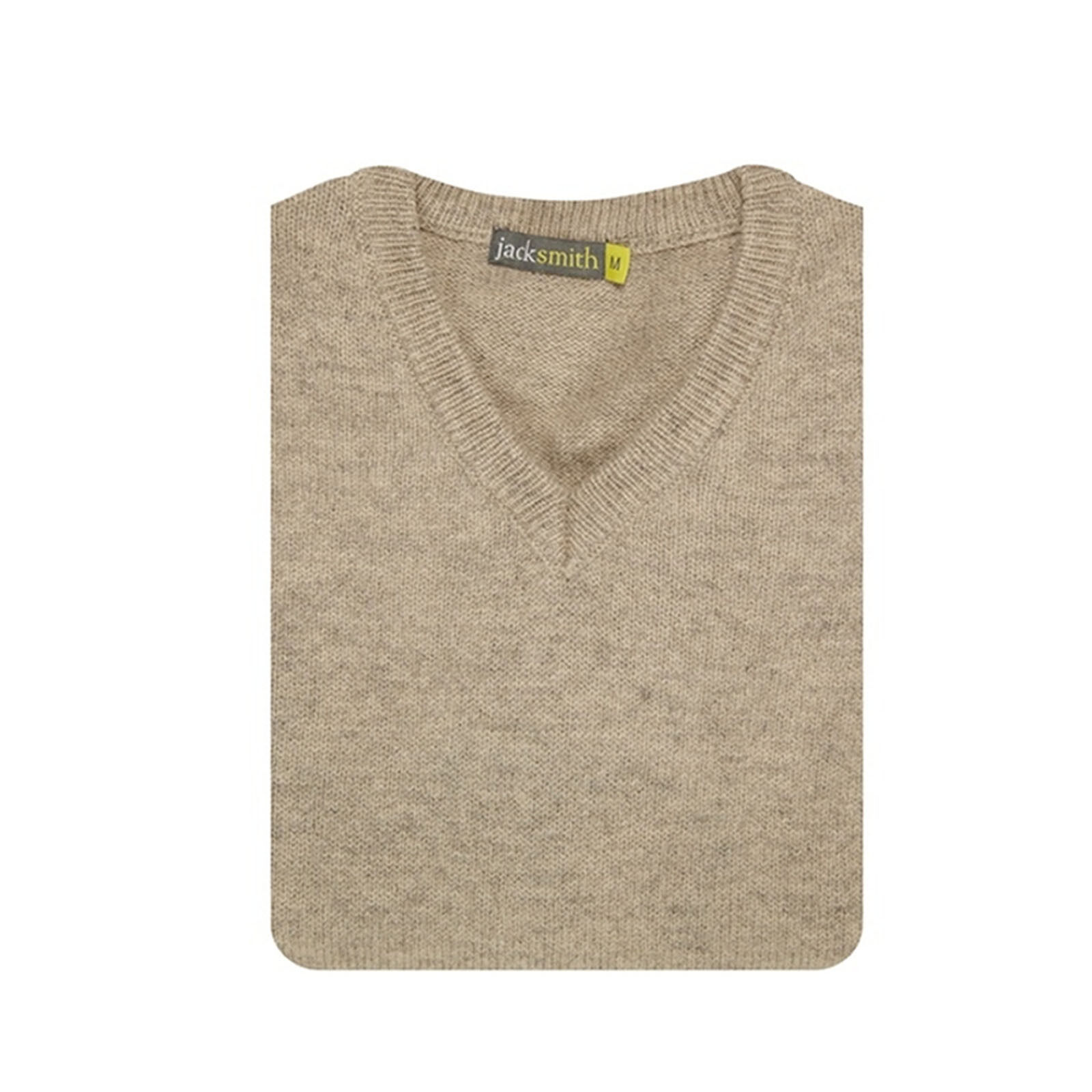 100% Shetland Wool V Neck Knit Jumper Pullover Mens Sweater Knitted - Oat Marle (03) - M Price