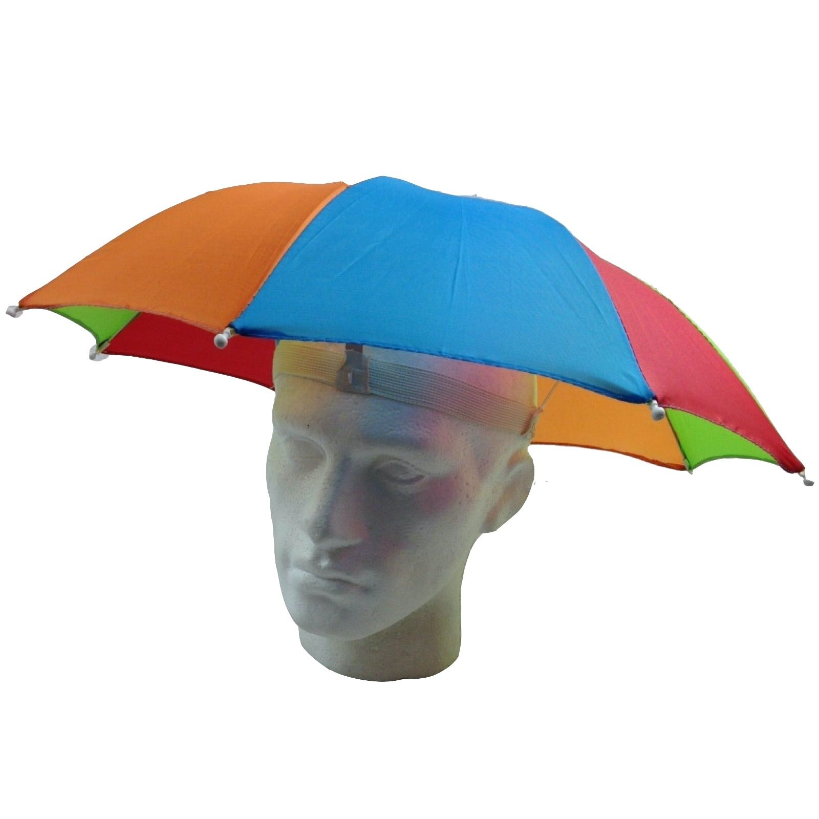 2pcs Set Rainbow Umbrella Hat + 70s Fake Moustache Costume Props Novelty Fancy Price