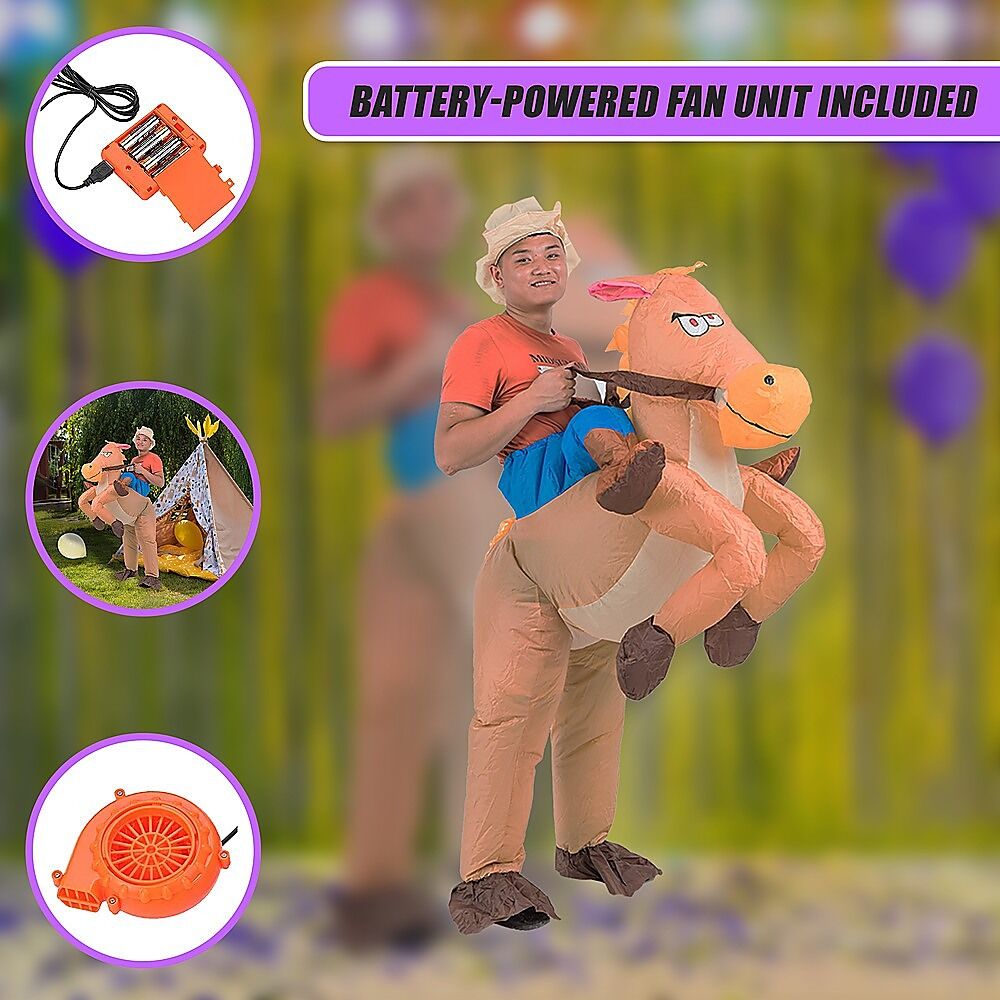COWBOY Fancy Dress Inflatable Suit -Fan Operated Costume Price