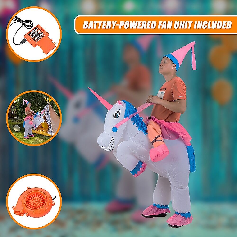 UNICORN Fancy Dress Inflatable Suit -Fan Operated Costume Price