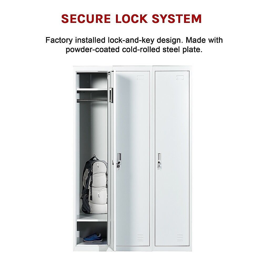 Three-Door Side by Side Office Gym Shed Storage Locker Price
