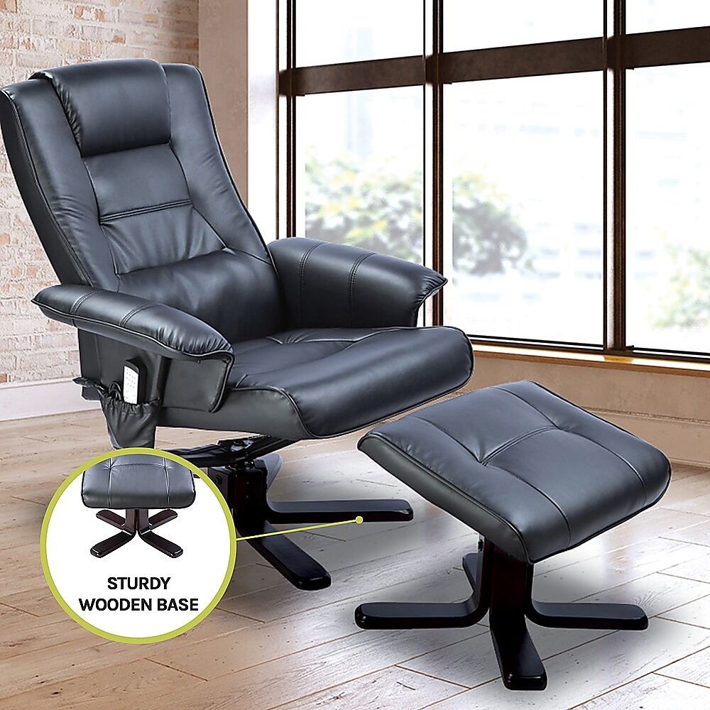 PU Leather Massage Chair Recliner Ottoman Lounge Remote Price