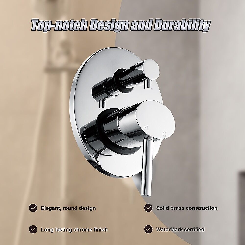 Chrome Bathroom Shower Wall Mixer Diverter w/ WaterMark Price