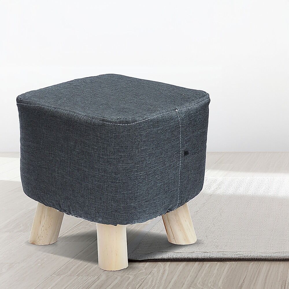 Fabric Ottoman Foot Stool Rest Pouffe Footstool Wood Storage Padded Seat Price