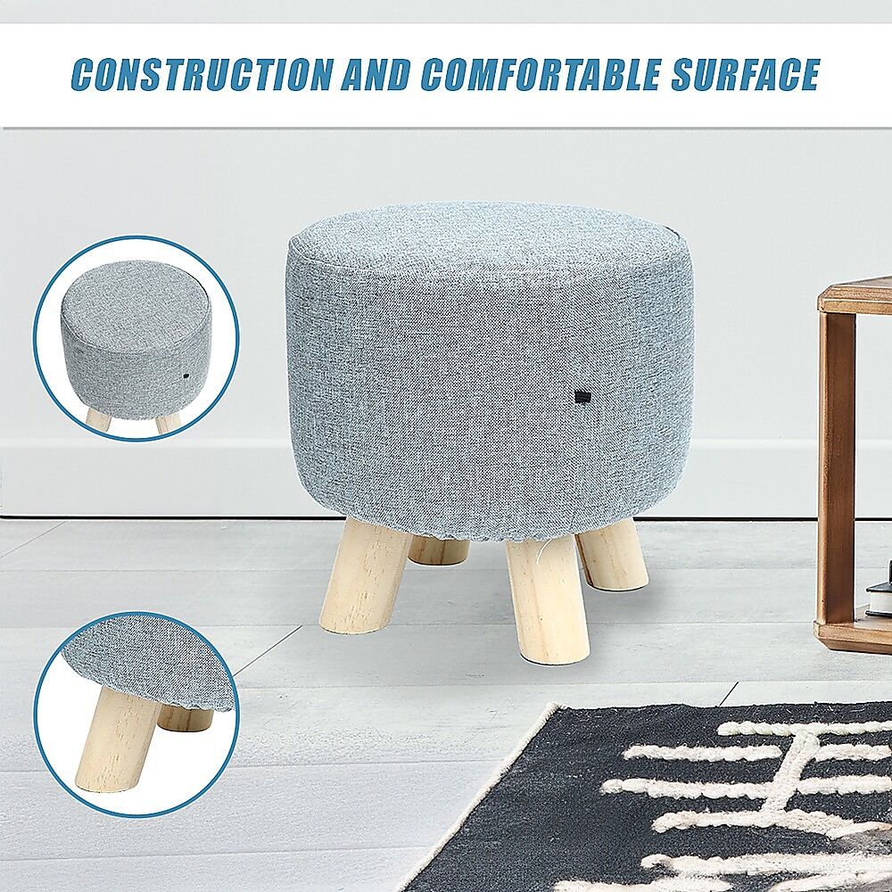 Fabric Ottoman Foot Stool Rest Pouffe Footstool Wood Storage Padded Seat Price