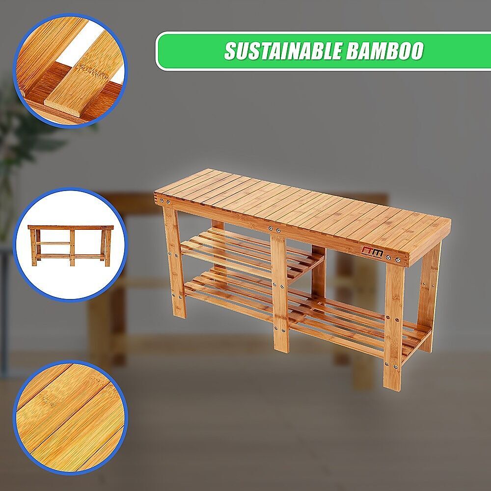 Bamboo Shoe Rack Wooden Bench Storage Organiser Cabinet Holder Stool Price