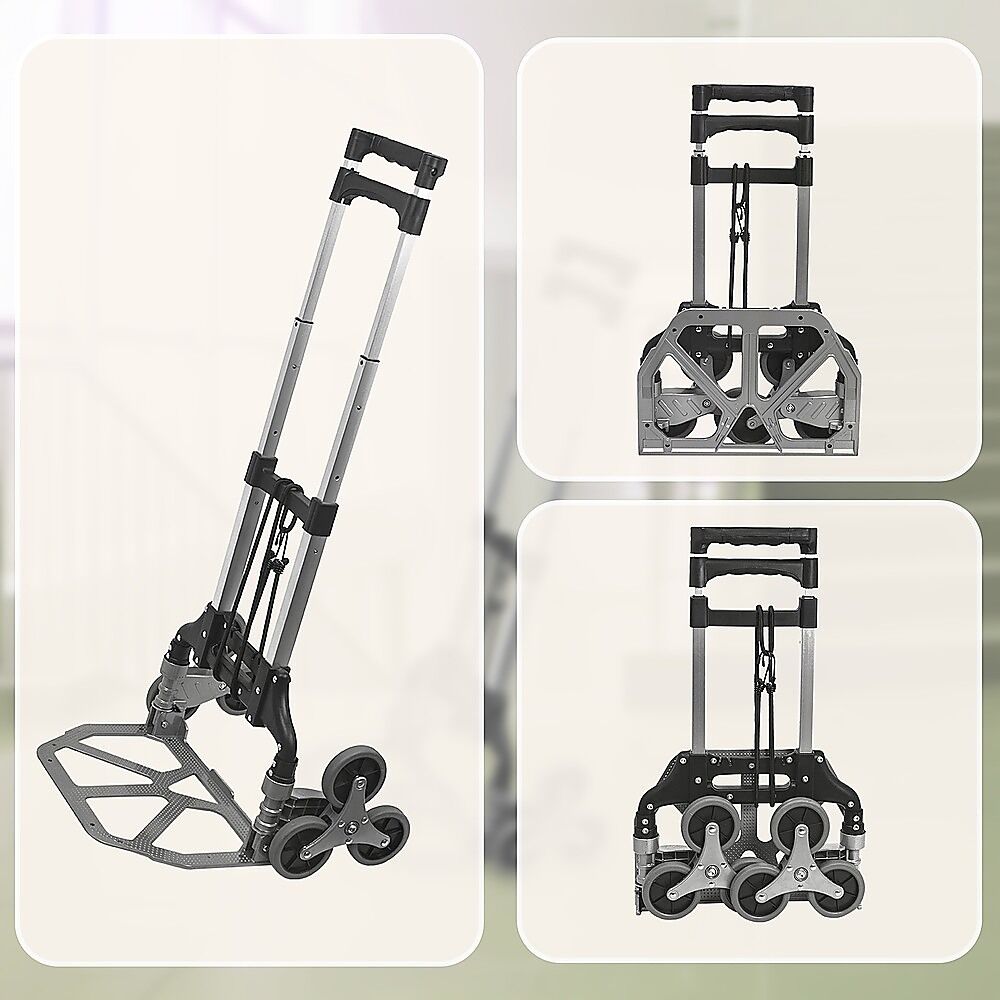 Stair Climbing Trolley 6 Wheels Aluminium Folding Hand Cart Climb Steps Price