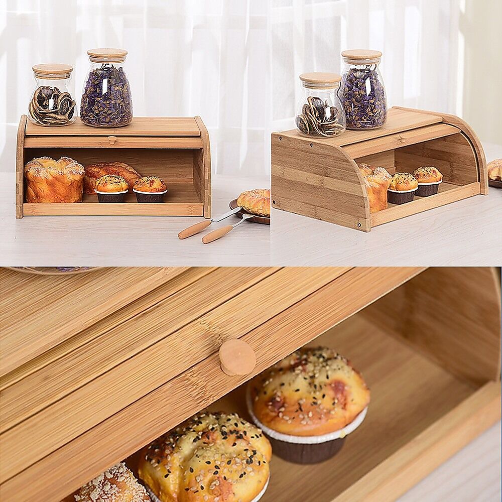 Bamboo Bread Bin Storage Box Kitchen Loaf Pastry Container Price
