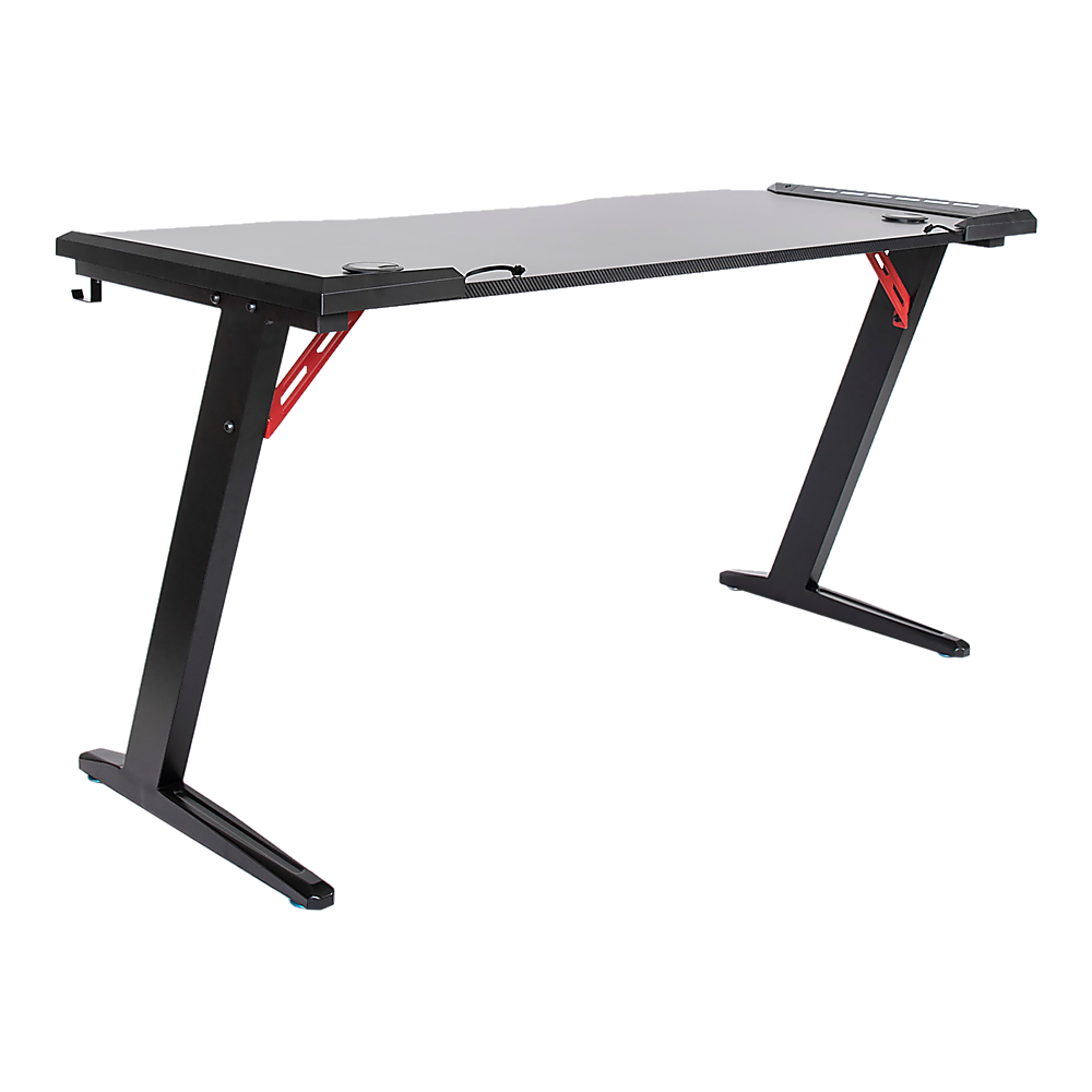 LED Gaming Desk Computer Table with Cup Holder Headphone Hook Cable Hole Price