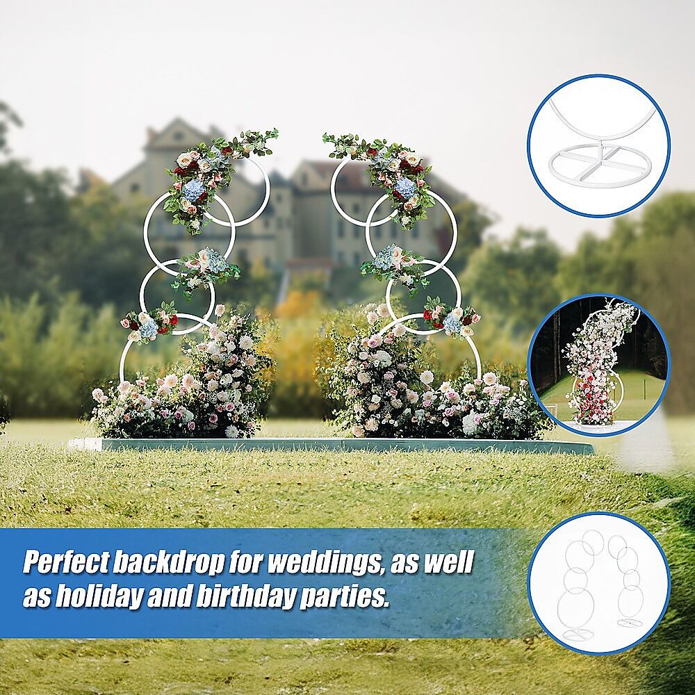 2pcs Round Wedding Arch Backdrop Rings Loops Flower Balloon Lawn Row Stand Price