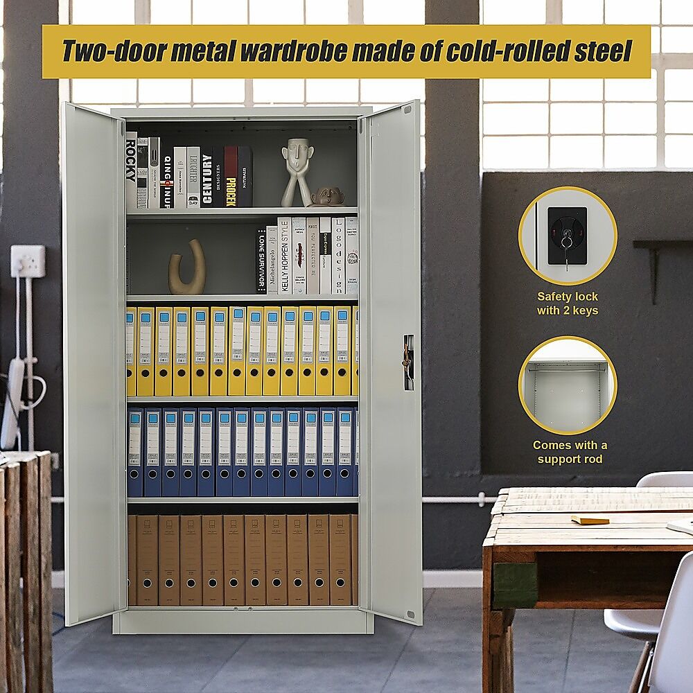 Two-Door Metal Cabinet Shelf Storage for Home Office Gym Price