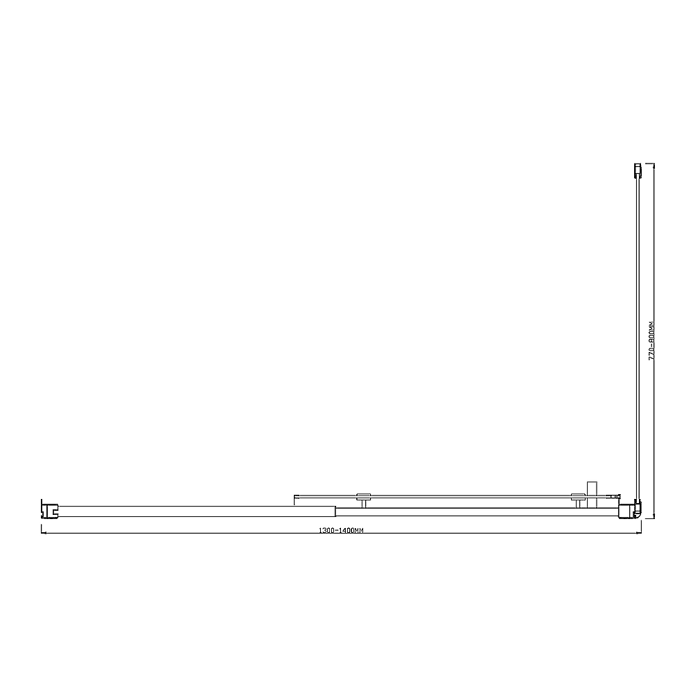 Adjustable 1400x800mm Single Door Corner Sliding Glass Shower Screen in Chrome Price