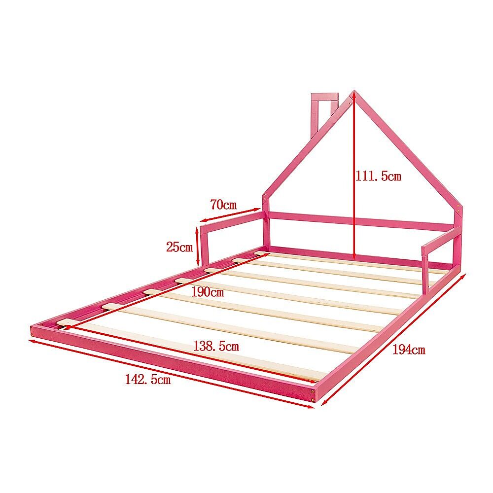 Pine Wood Floor Bed House Frame for Kids and Toddlers Price