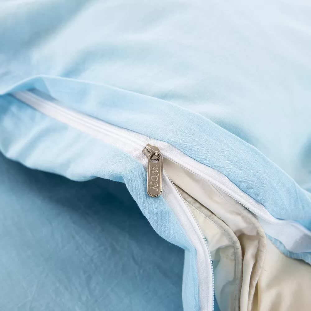 100% cotton Premium Doona Duvet Quilt Cover Set with Soft Pillowcases - Aqua-Super King Price