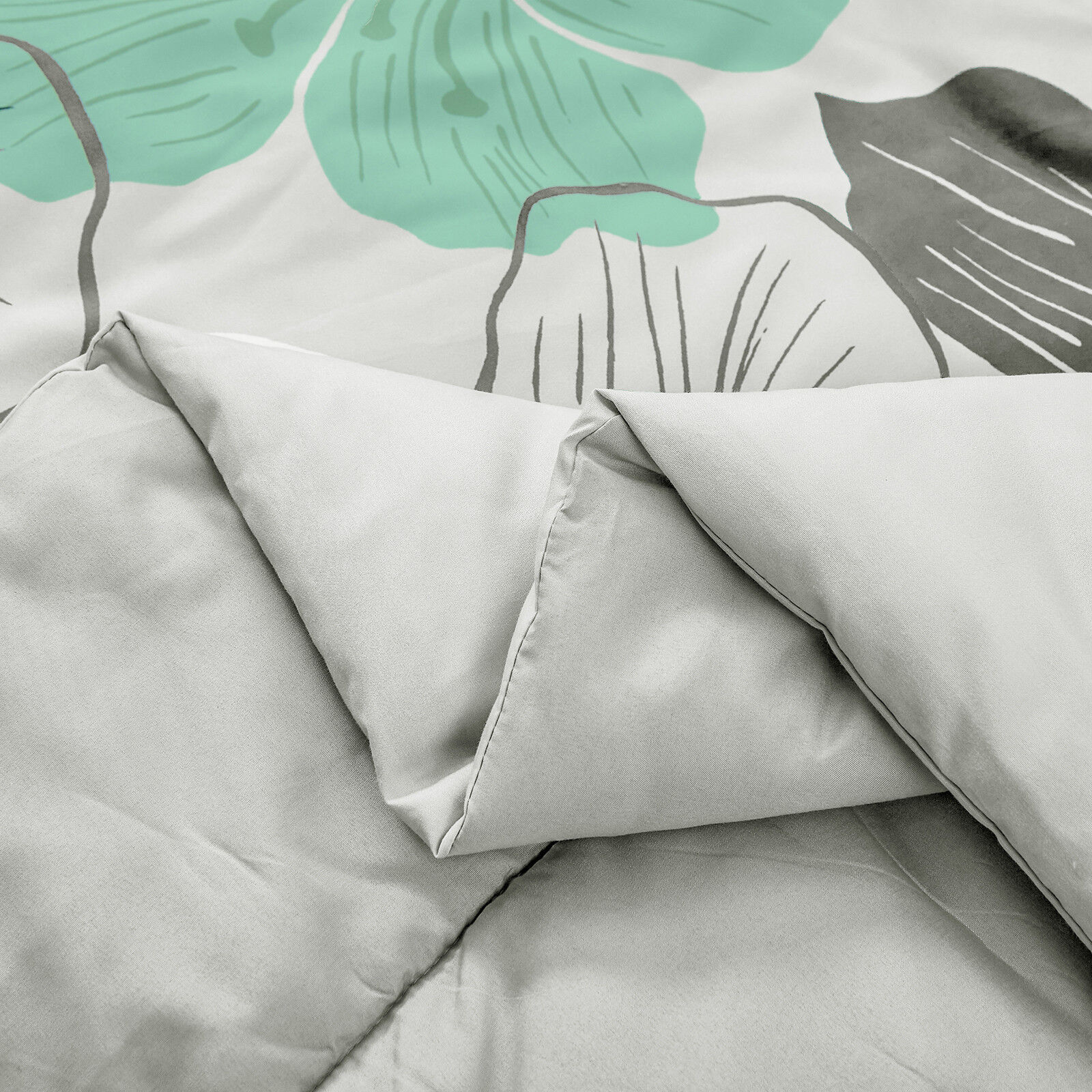 Floral Comforter Set, King Size, Green Floral 3-Piece Bedding, Lightweight Microfiber Price