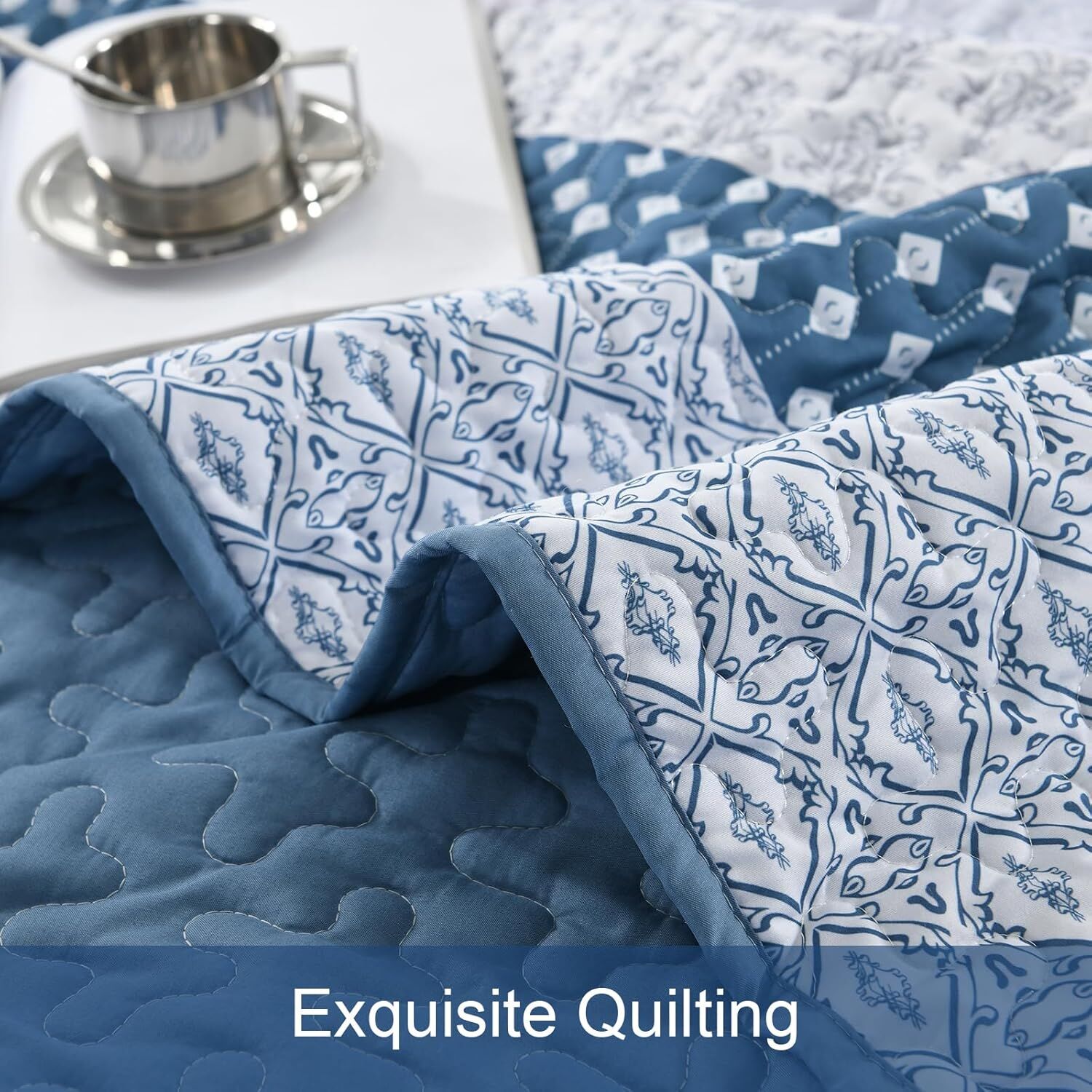 Dazzling Quilted bedspread and pillowcovers set: Add Sparkle to Your Space - Queen size Price