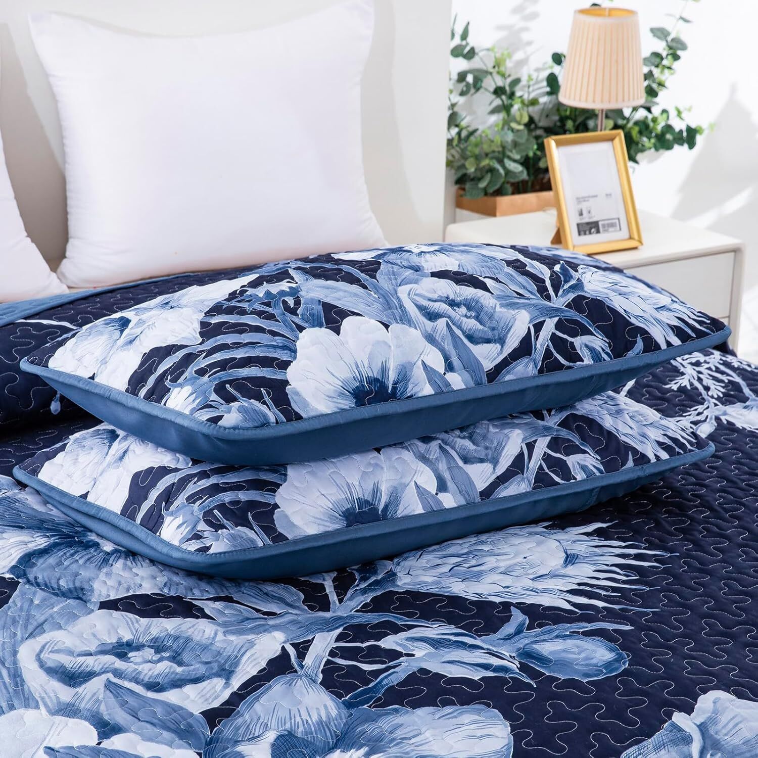 Vibrant Quilted coverlet and pillowcovers set: Eye Catching Design - Queen size Price