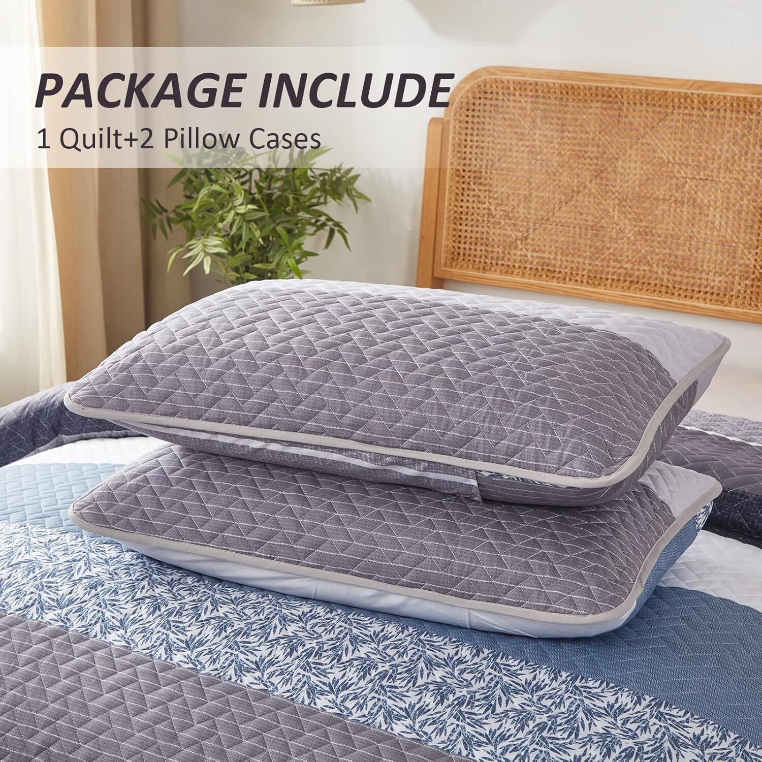 Ornate Quilted Bedspread and Pillowcases Set: Beautifully Crafted for Luxury - Queen size Price