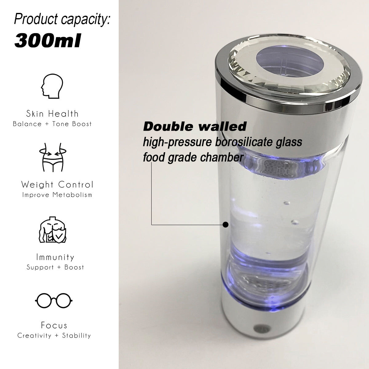 300ml H2 Hydrogen Water Bottle Alkaline Ionizer High compatibility AU Price