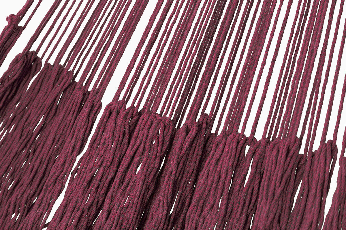 Outdoor undercover cotton Mayan Legacy hammock with hand crocheted tassels King Size Maroon Price
