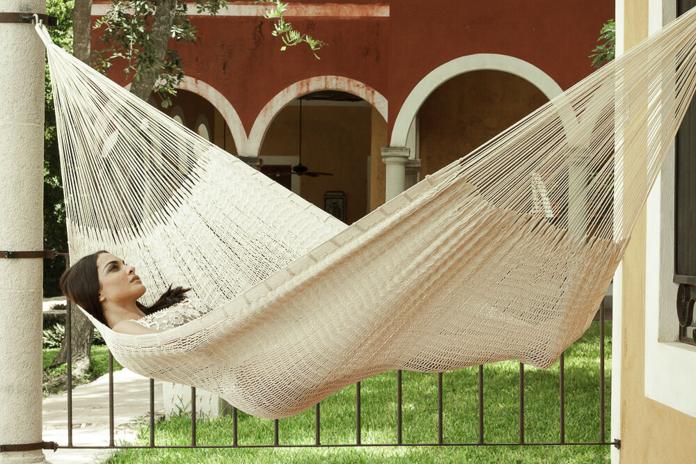 Mayan Legacy Queen Size Outdoor Cotton Mexican Hammock in Marble Colour Price
