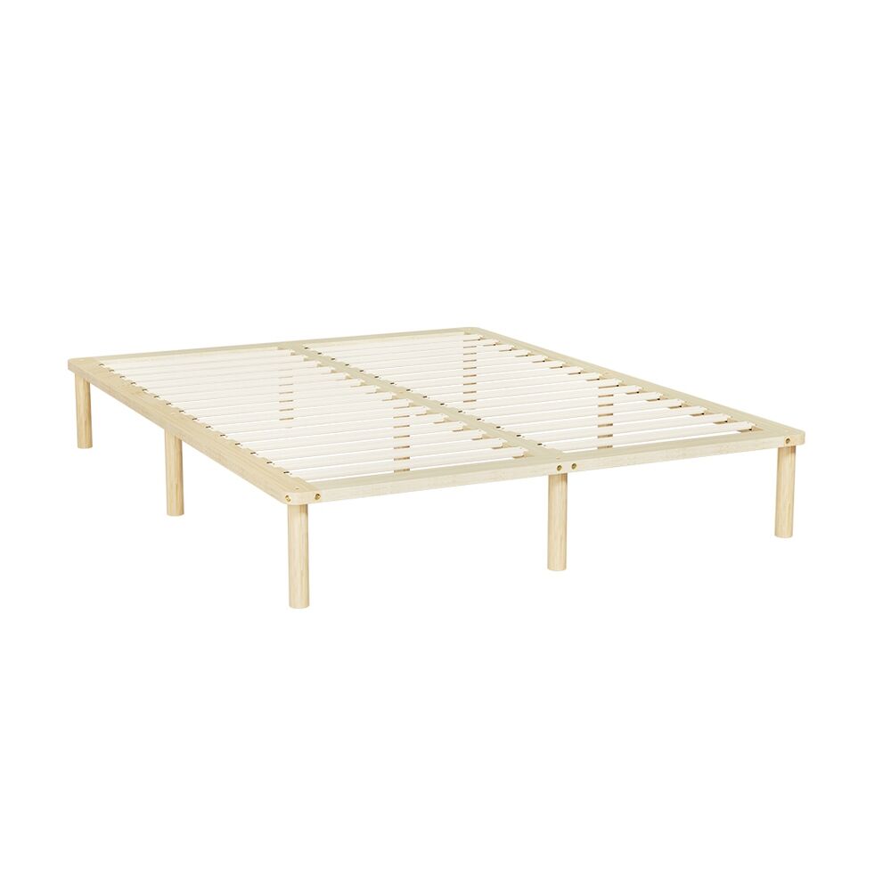 Bed Frame Queen Size Wooden Base Mattress Platform Timber Pine AMBA Price