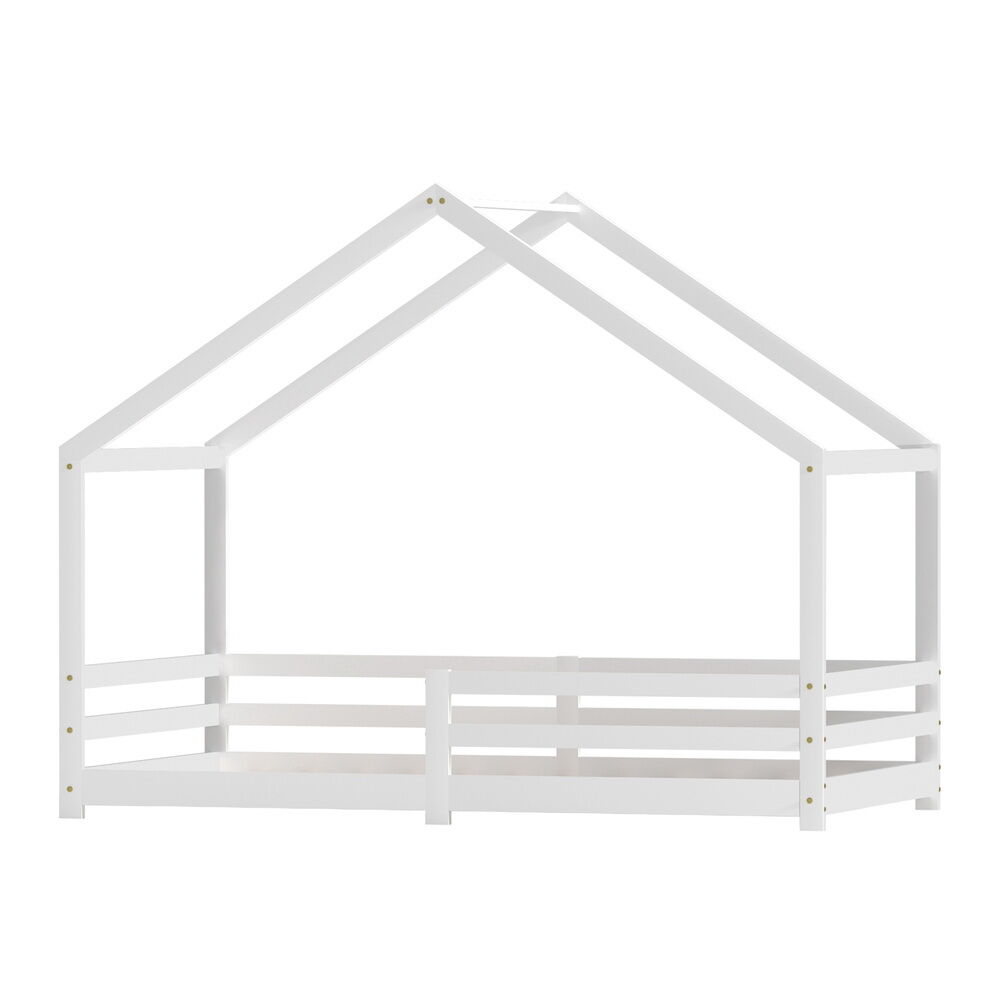 Artiss Bed Frame Wooden Kids Single House Frame White AMOS Price