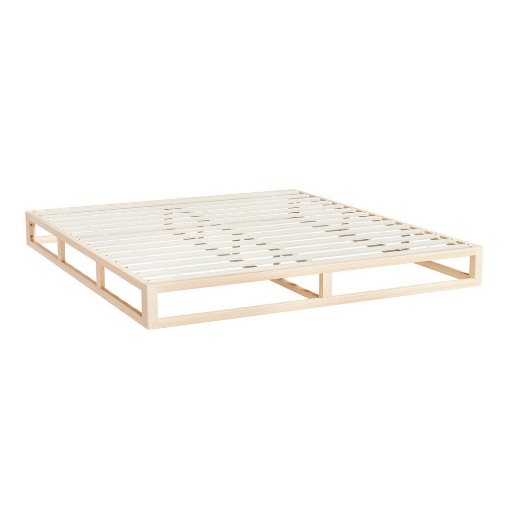 Bed Frame King Size Wooden Base Mattress Platform Timber Pine KALAM Price