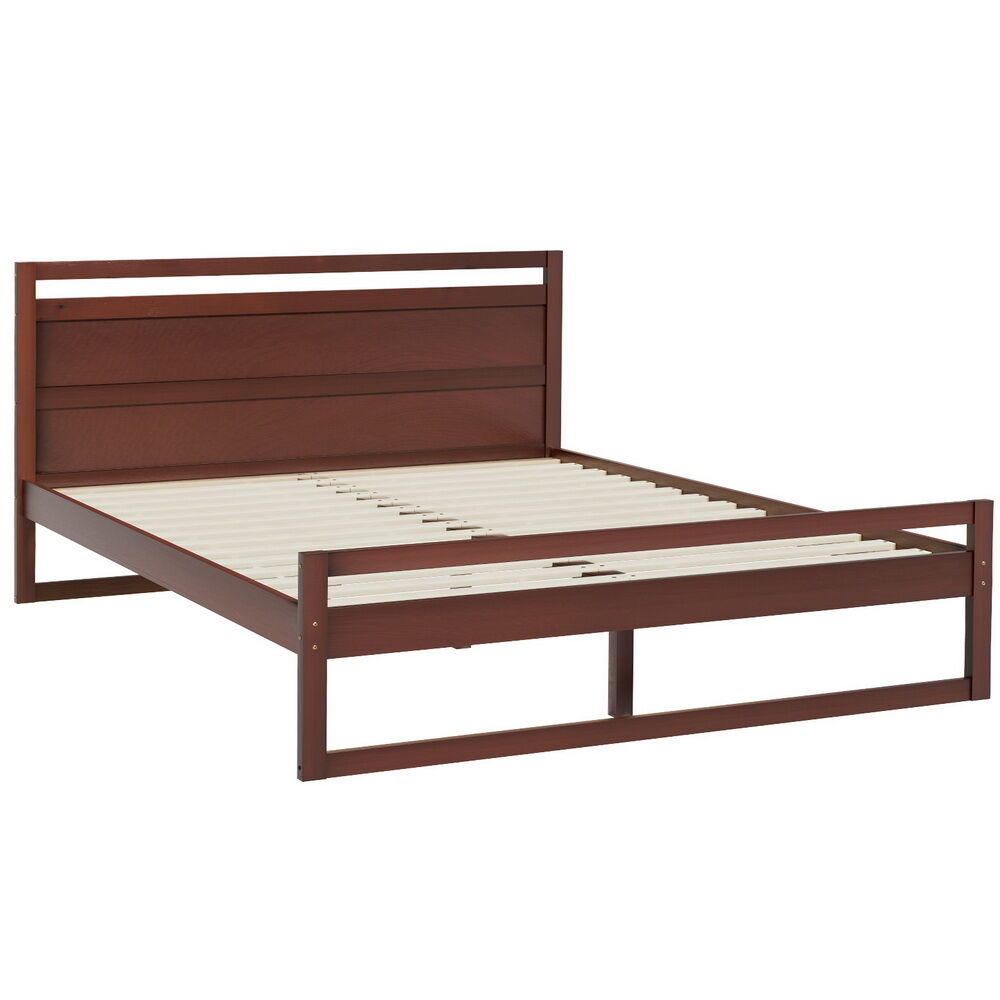 Artiss Bed Frame Double Size Wooden Walnut WITTON Price