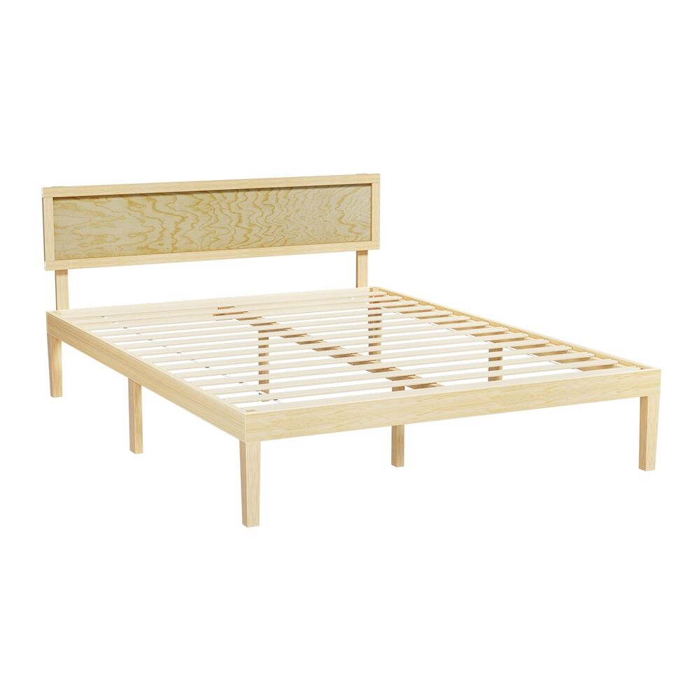 Artiss Bed Frame Queen Size Wooden Base Mattress Platform Timber Pine YUMI Price