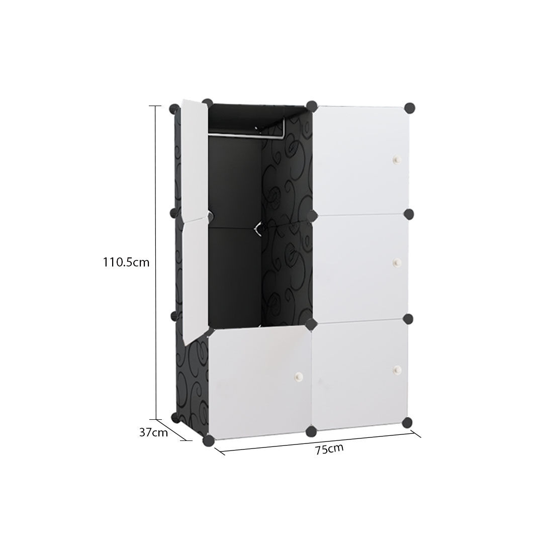 3 tier 6-cube portable wardrobe divide-grid modular storage organiser foldable closet Price