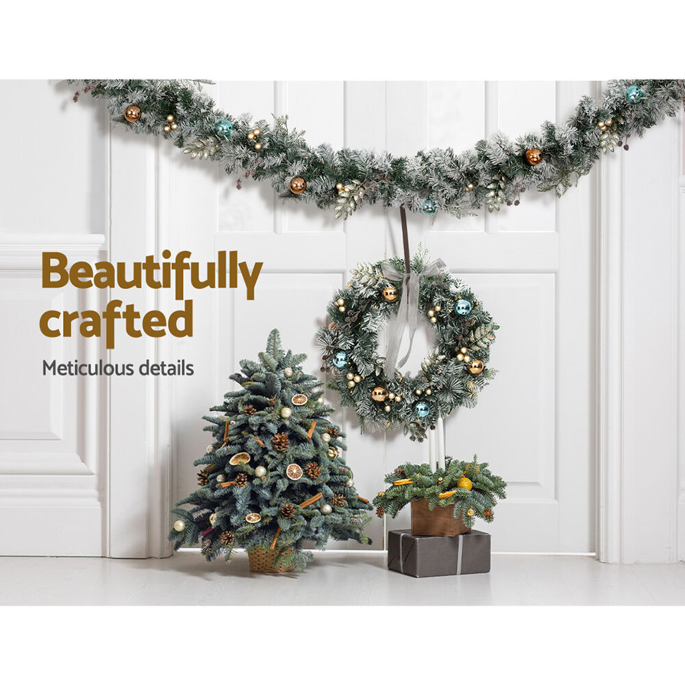 2.7m Christmas Garland with LED Lights Snowy Decoration Xmas Party Price
