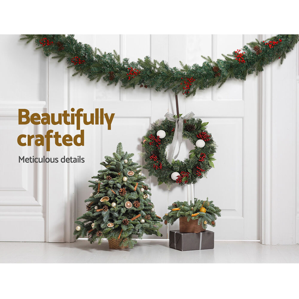 Christmas Garland with Wreath Set LED Lights Xmas Tree Decor Price