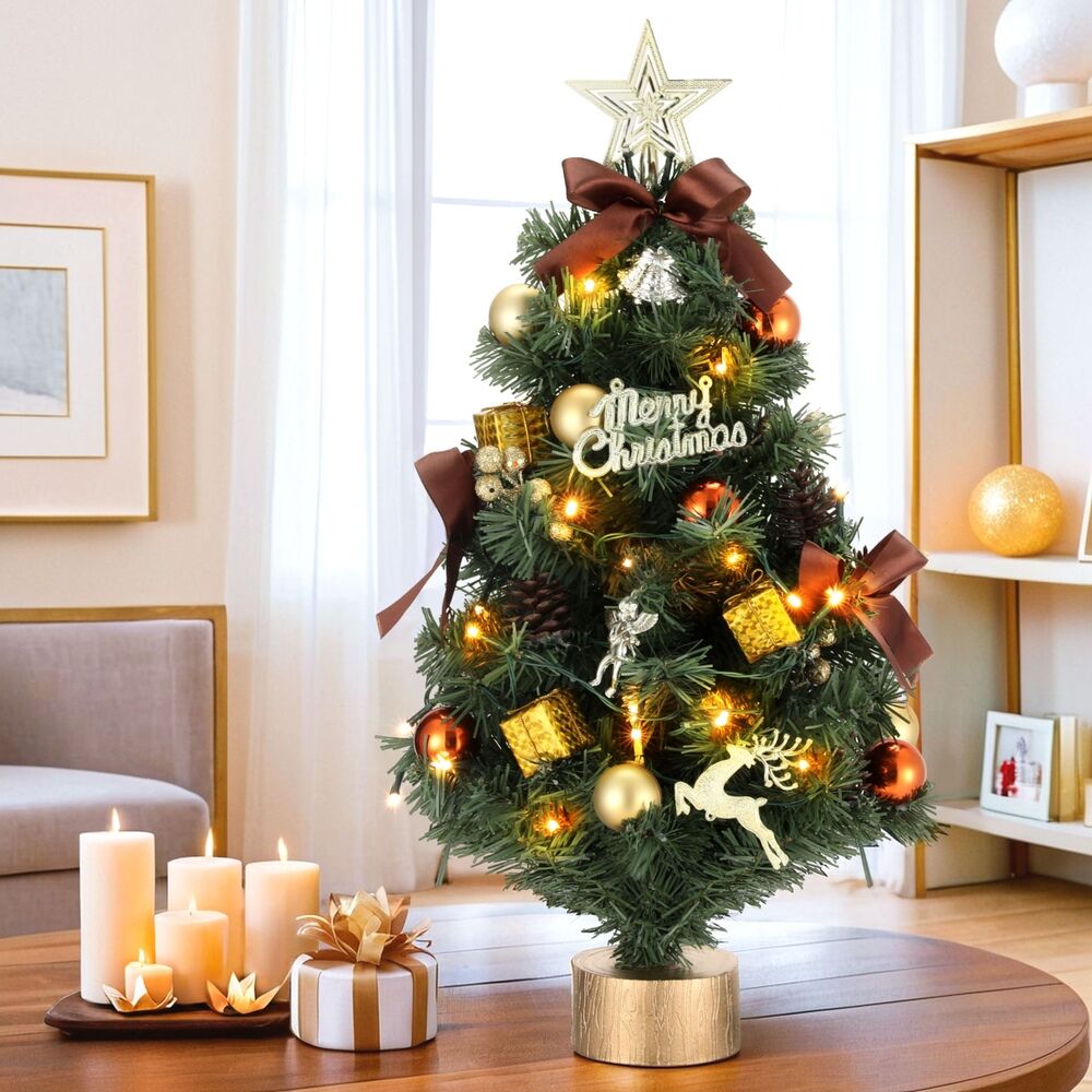 Tabletop Christmas Tree 60CM LED Xmas Tree Tree Topper Ornaments Price