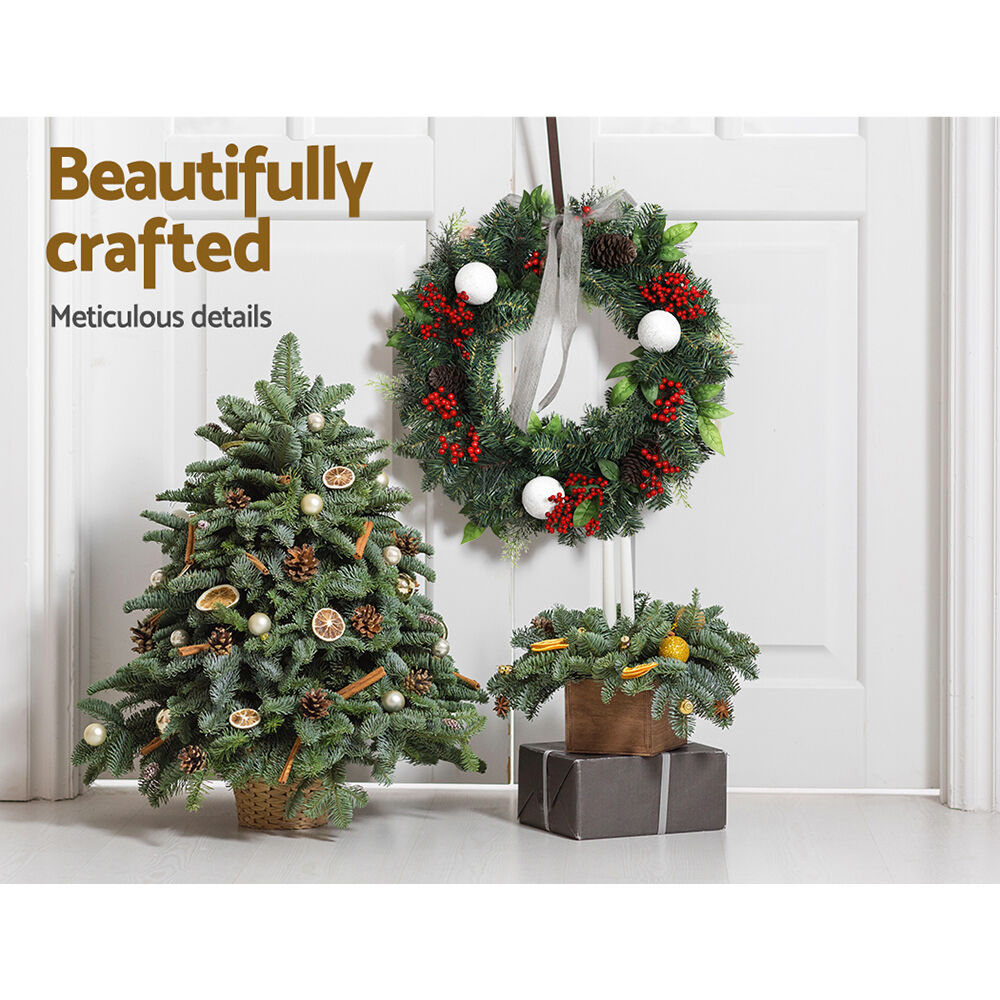 Jingle Jollys 2FT 60CM Christmas Wreath with Decor Xmas Tree Decoration Price
