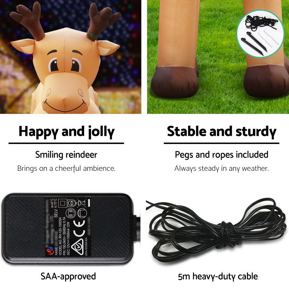 Christmas Inflatable Reindeer 5M Illuminated Decorations Price