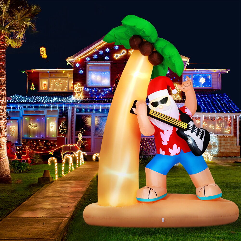 Christmas Inflatable Santa Guitar 2.1M Led Illuminated Decorations Price