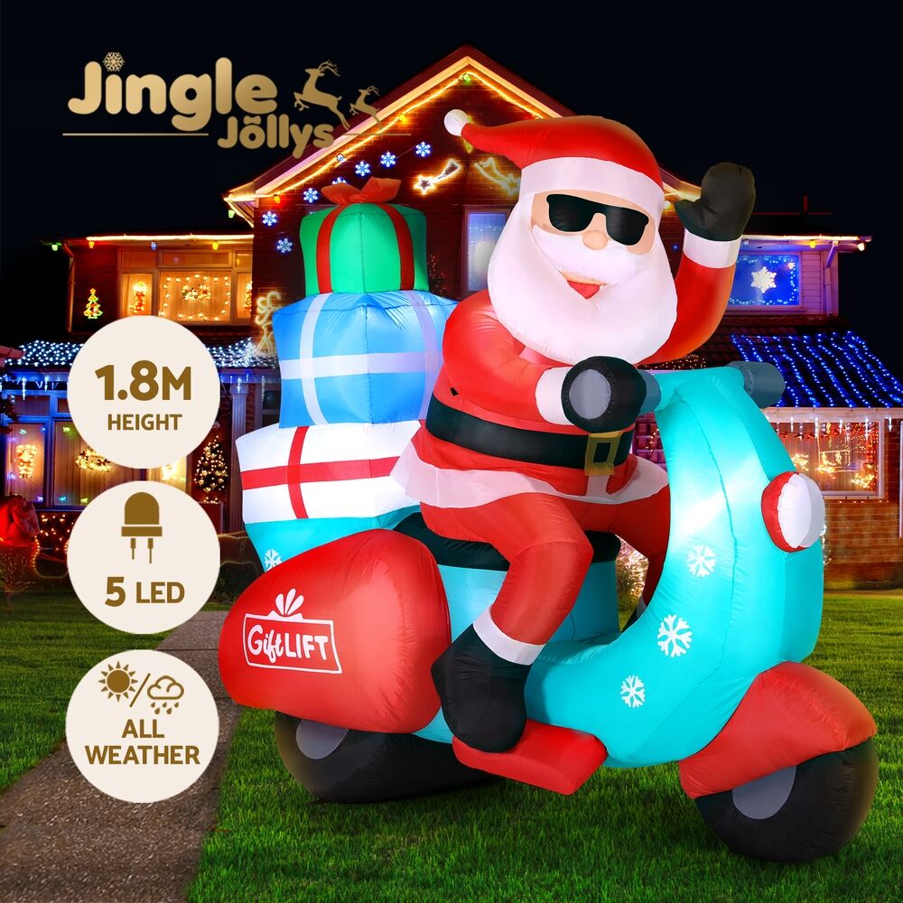 Christmas Inflatable Santa Motorbike LED Illuminated Decorations Price
