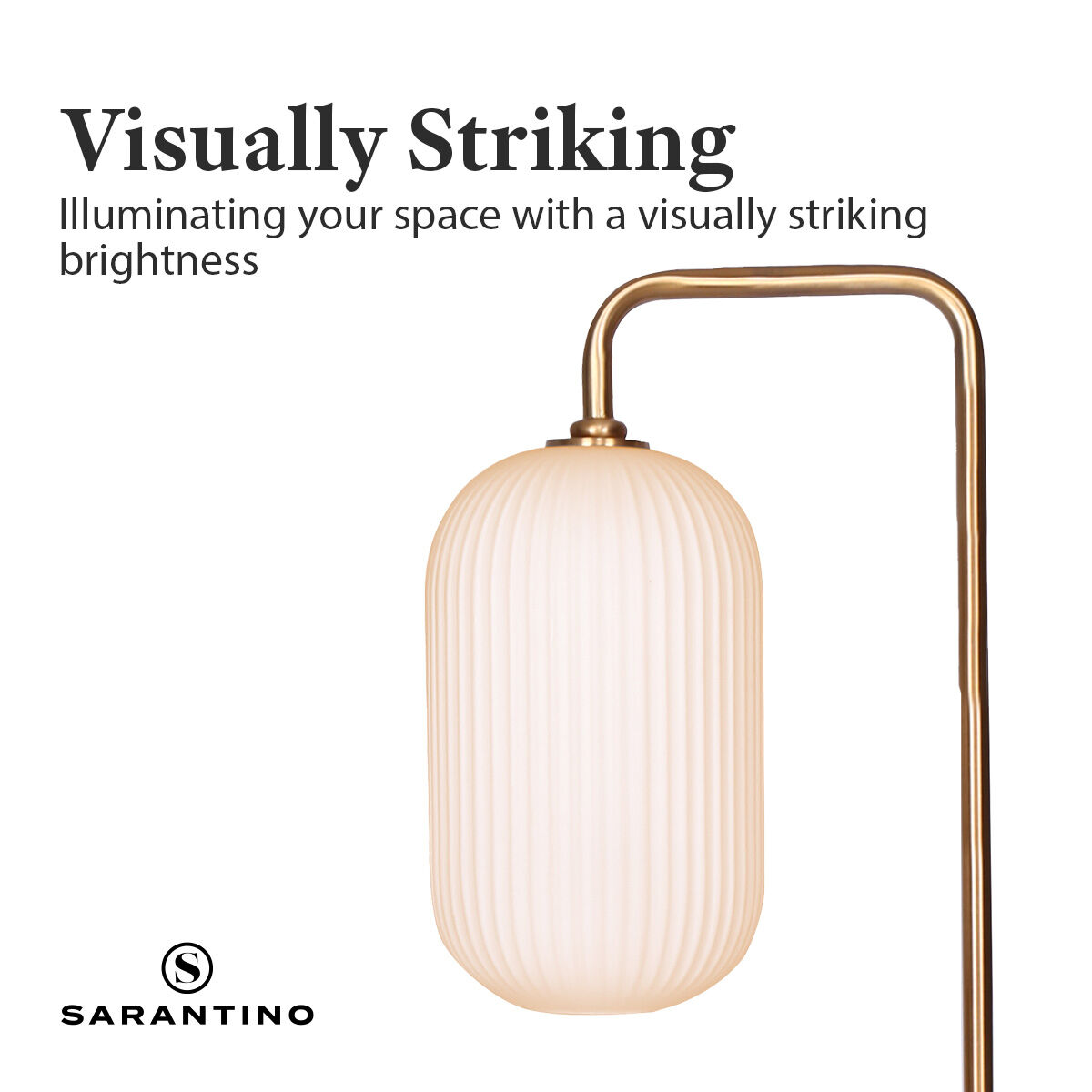 Sarantino Metal Floor Lamp With Opal Glass Shade Price