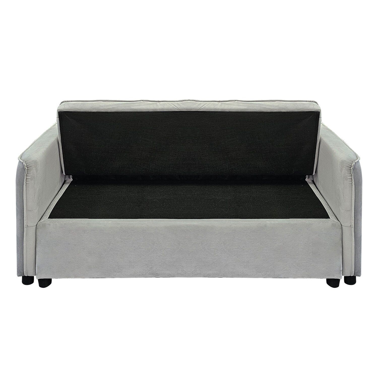 Sarantino Quincy 2-Seater Velvet Sofa Bed in Light Grey with Wooden Frame & Tufted Design Price