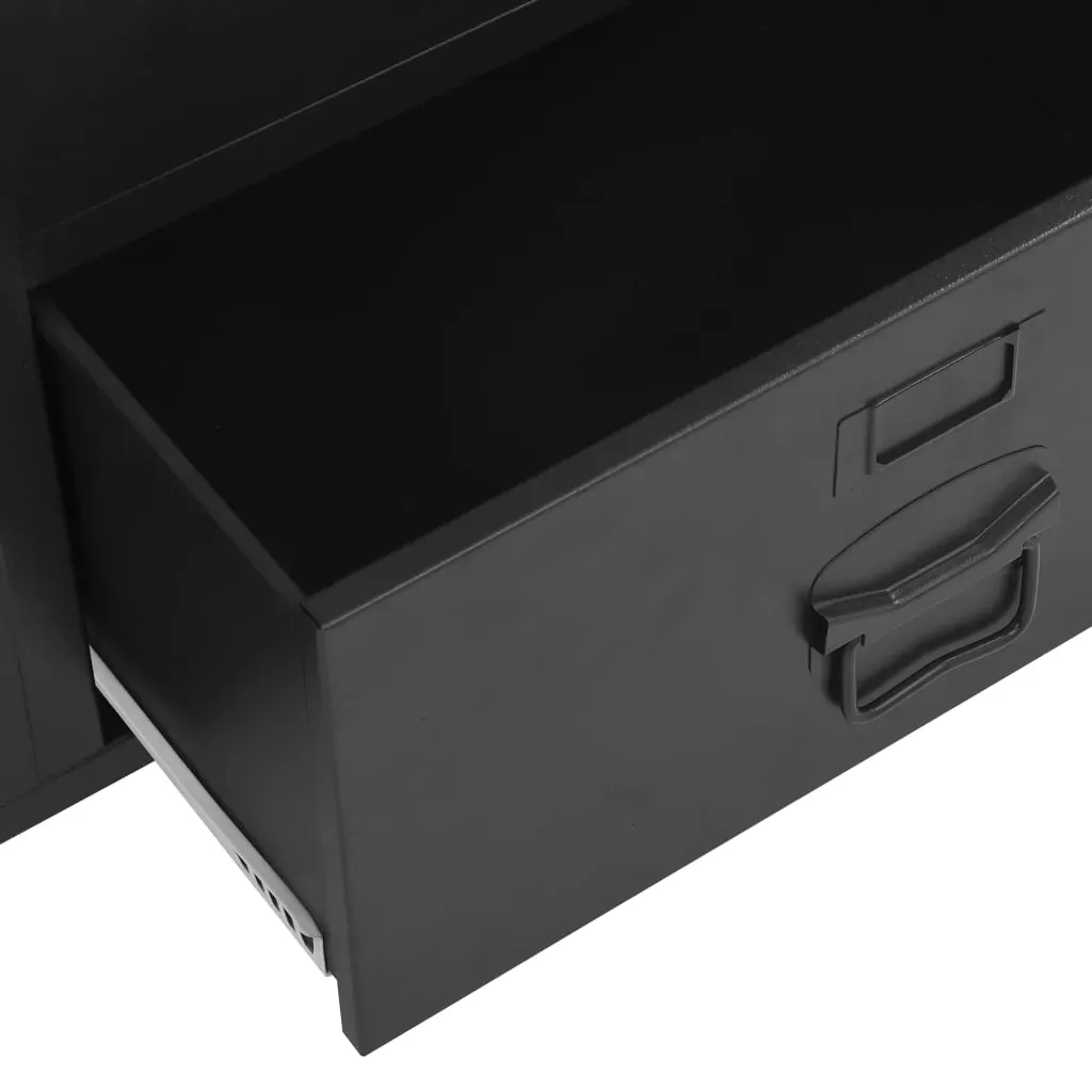 Wardrobe Industrial Black 90x40x140 cm Steel Price