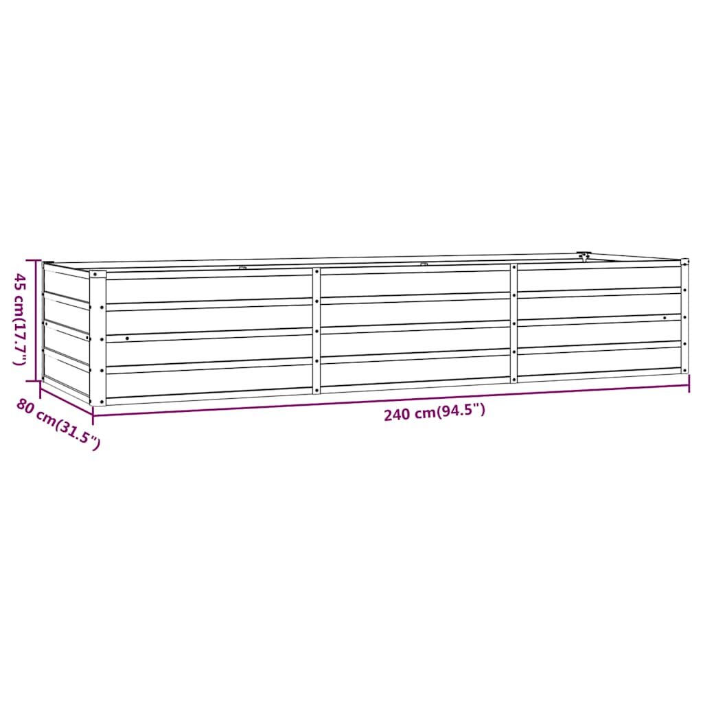 Garden Raised Bed Rusty 240x80x45 cm Corten Steel Price