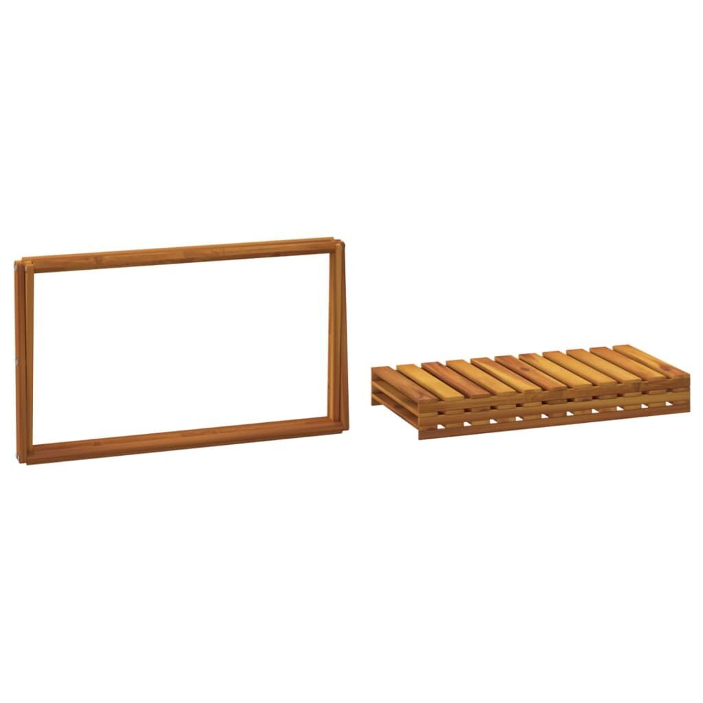 3-Tier Folding Shelf Brown 70x31x63 cm Solid Wood Acacia Price