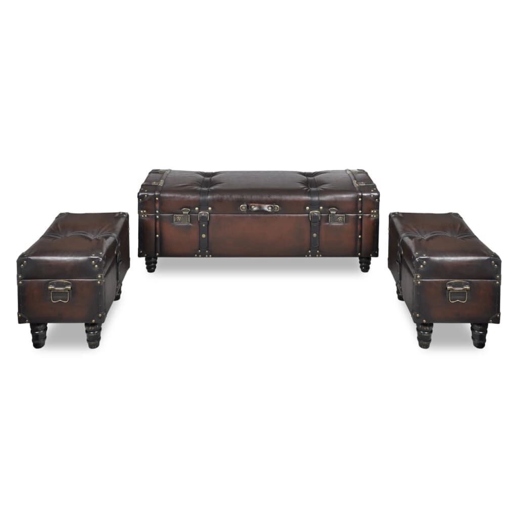 Storage Bench Set 3 pcs Brown Price