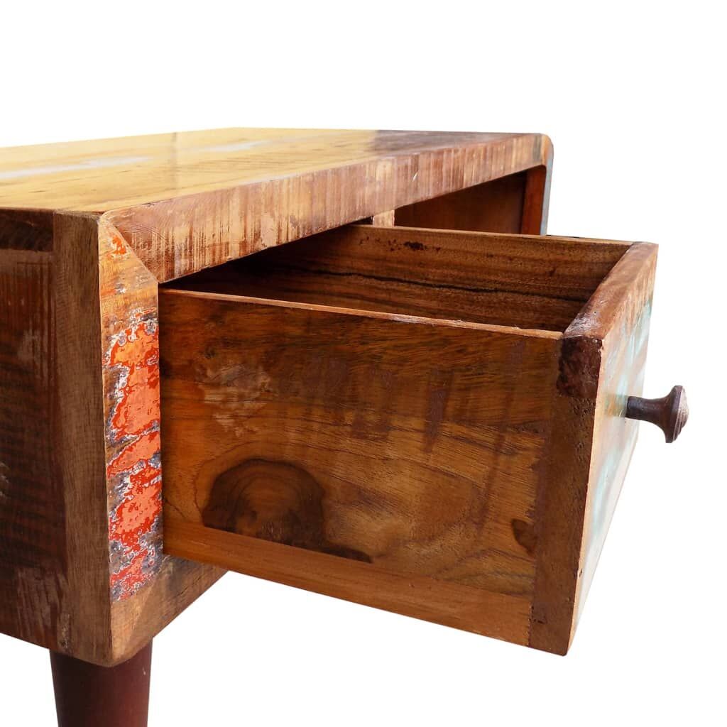 Coffee Table with Curved Edge 1 Drawer Reclaimed Wood Price