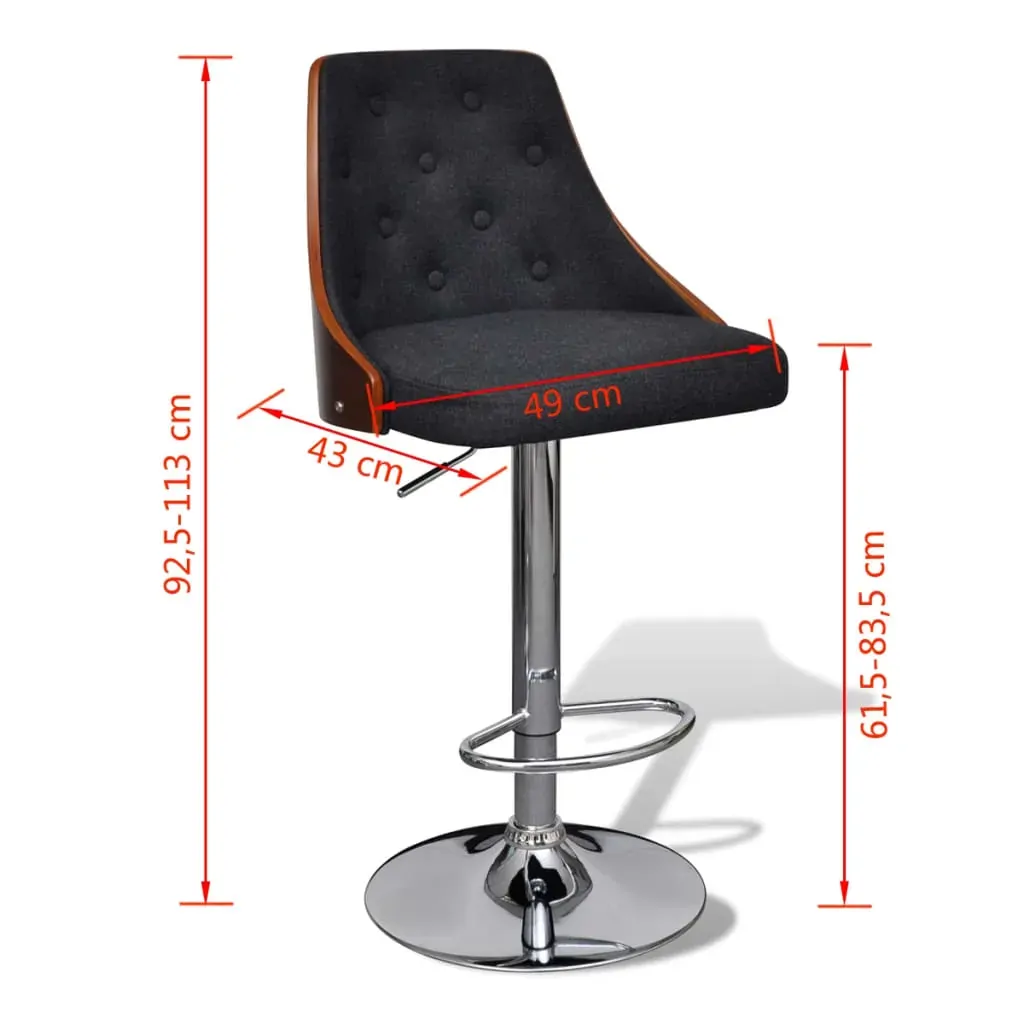 Bar Stools 2 pcs Bent Wood and Fabric Price