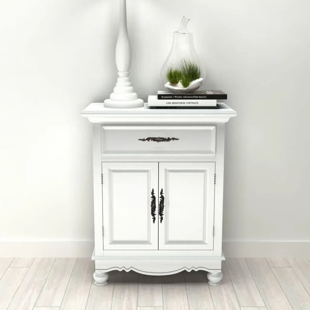 Wooden Cabinet with 2 Doors 1 Drawer White Price