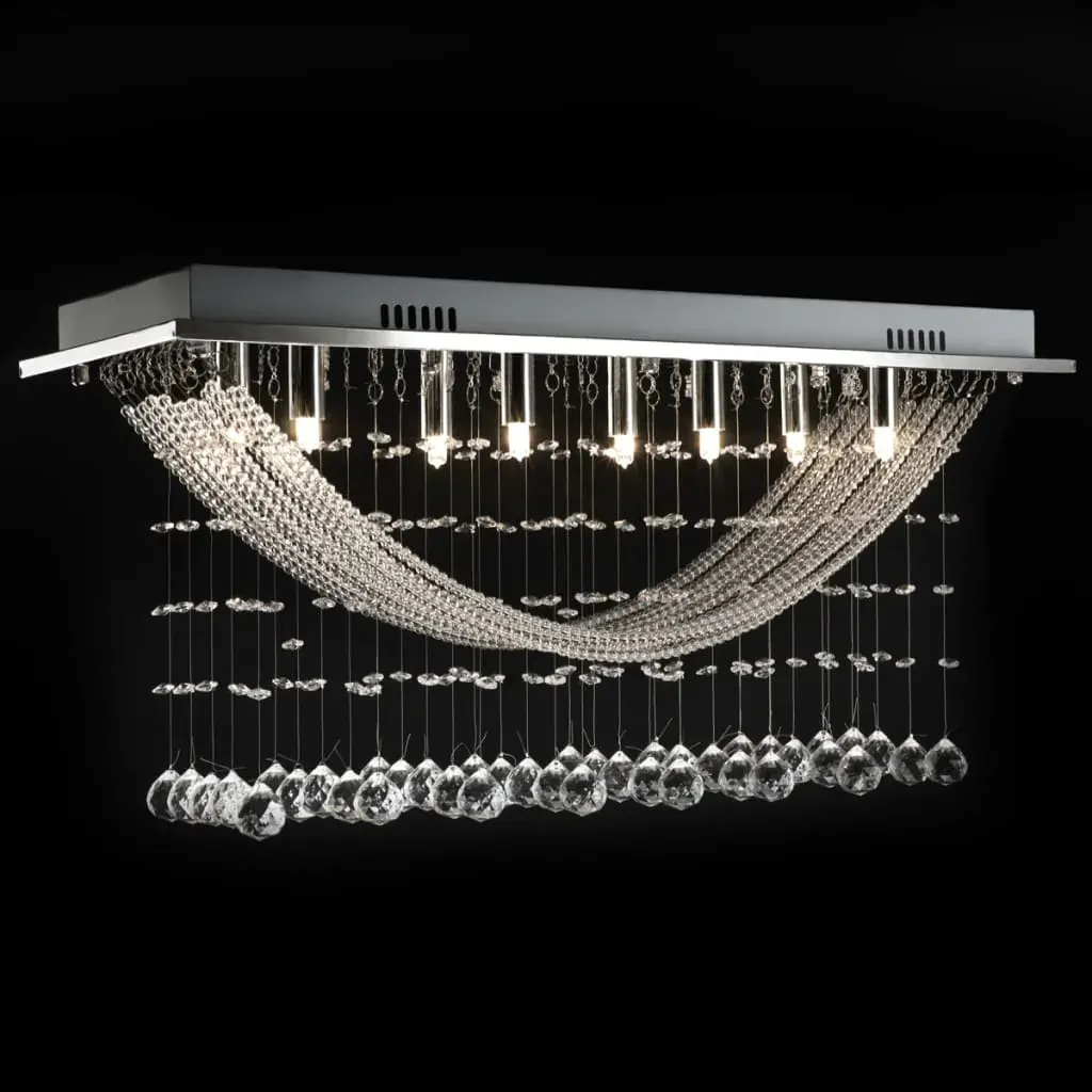 Ceiling Lamp with Glittering Glass Crystal Beads 8 x G9 29 cm Price