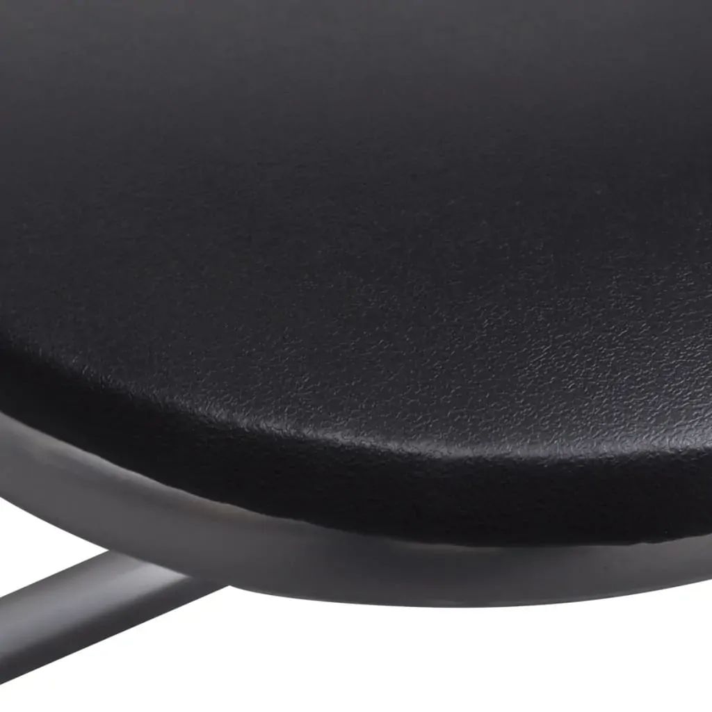 Folding Dining Chairs 6 pcs Black Faux Leather and Steel Price